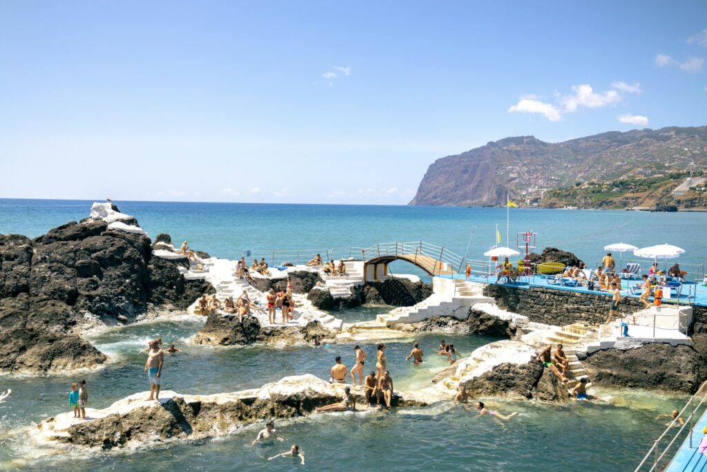 People Enjoying beach view in Funchal, Madeira