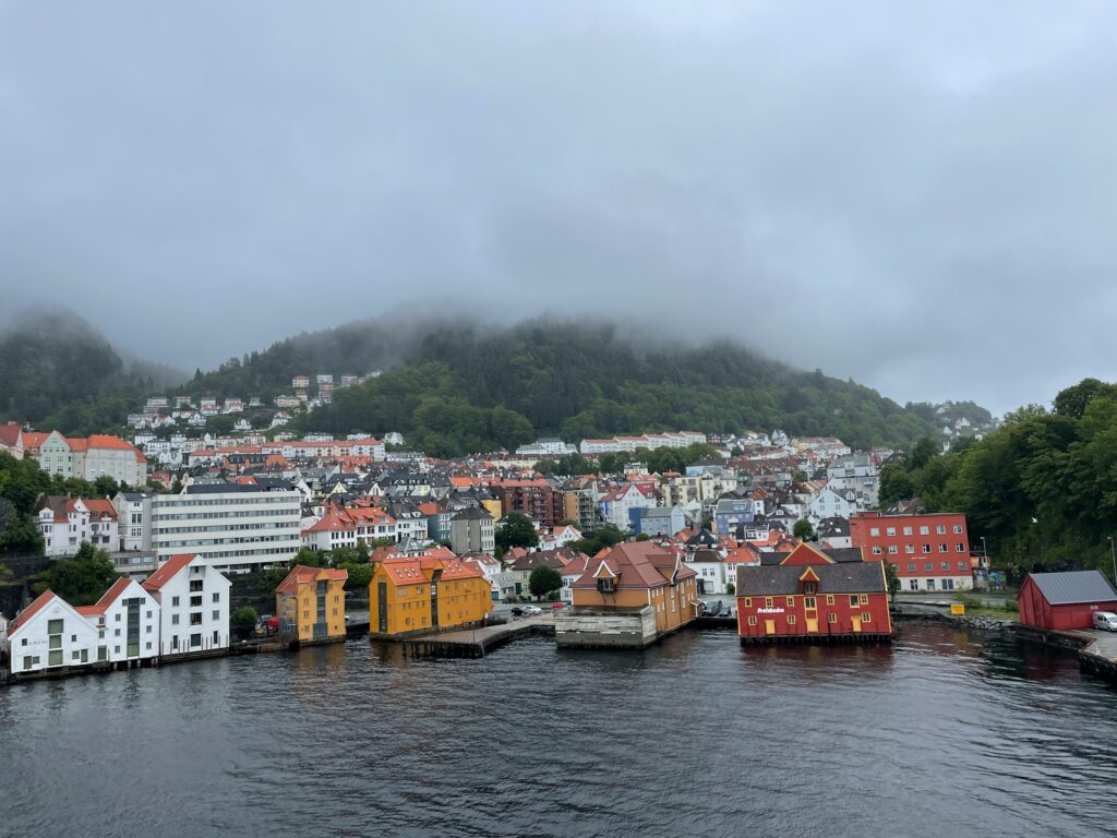 The picturesque harbor and colorful houses of Bergen, Norway